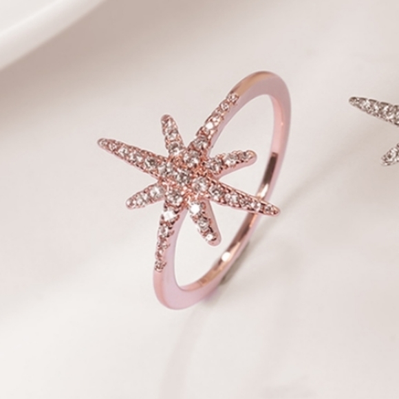 Rose Gold CZ Star Ring - Picture 3 of 3
